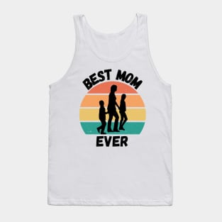 Best Mom Ever. Retro Sunset Design for Moms. Tank Top